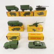 7 Dinky Toys Military Vehicles with boxes