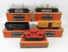 5 Coil Coupler Lionel O Gauge Cars w/Boxes