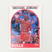 Michael Jordan Signed Card 1990 NBA Hoops #200