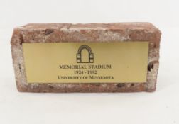 1992 University MN Gophers Memorial Stadium Brick