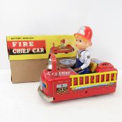 Vintage Japan Fire Chief Car- Battery Op in Box