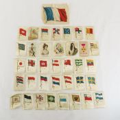 36 Antique Cigarette Silks- Flags, Animal, Queens