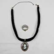 Sterling Claddagh Brooch & Jezlaine Cameo Pendant