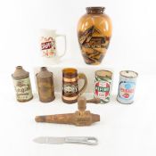 Vintage cone top beer cans, beer mugs & more