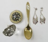 Scandinavian Brooch with TH Mathinsen Spoon & Ring
