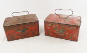 2 Antique Union Leader Cut Plus Tobacco Tins
