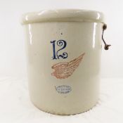 12 Gallon Union Stoneware Red Wing Crock