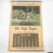 1950 G Heileman Old Style Lager Wall Calendar