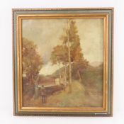 Antique landscape oil painting by C. Von Muller