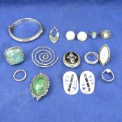 4.4 ounces Mexican Sterling Jewelry- some inlay