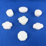 7 Vintage Milk Glass Powder Jars