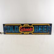Schmidt Cold Beer neon look lighted sign