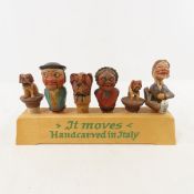 1930's ANRI 6 piece set of bottle toppers in rack