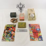 Vintage Pencil Tin, Game Cards, Comics & More