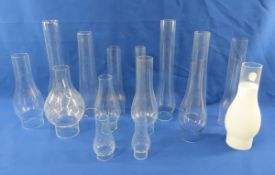 16 Hurricane Lamp Chimneys- Pyrex, Macbeth