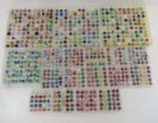 Collection of vintage & modern marbles in trays