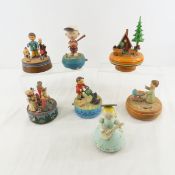 7 vintage music boxes. 5 are Anri