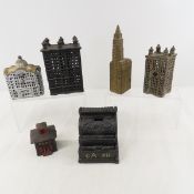Cast iron banks, buildings & cash register