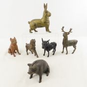 6 Vintage Animal Coin Banks