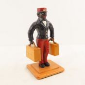 1930's Porter holding S&P shaker suitcases