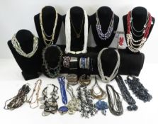 Glass Cuff Bracelet & Multi Strand Bead Jewelry