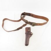 Leather handgun holster & belt