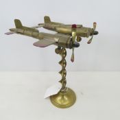Brass P-38 Lightning Trench Art