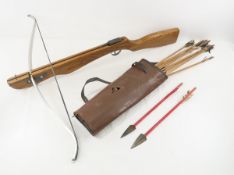 Vintage crossbow with quiver & arrows