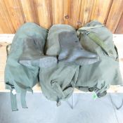 3 Duffel Bags with Pairs OD Rubber Overboots