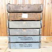 6 - 81mm mortar wood ammo boxes