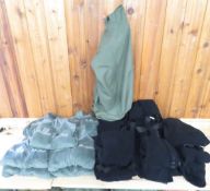 9 OD Jackets, 20 Black Bibs, 2 Hoods, Jacket Liner