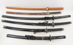 5 Fantasy Swords & 1 Wood Training Sword