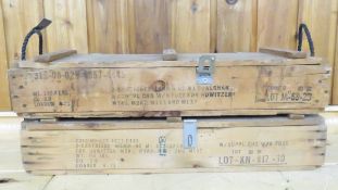 2 Wood Ammo Boxes