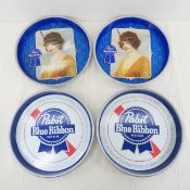 4 Pabst Blue Ribbon Beer Trays