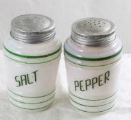 Hazel Atlas S&P Milk Glass Range Top Shakers
