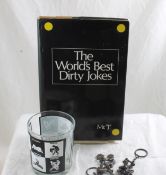 Adult Items 2 Key Chains, Glass, Dirty Joke Book