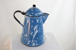 Blue & White Swirl Graniteware Coffee Pot