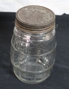 Old 1.5 Gallon Glass Pickle Jar with Bale Handle