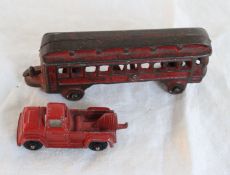 Tootsietoy Utility Truck, Cast Iron Passenger Car