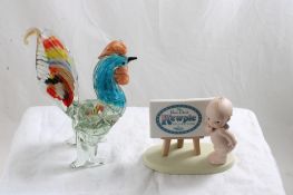 Studio Art Glass Rooster, Rosie O'Neill Store Sign