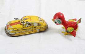 Wind Up Bird Toy, Wind Up Taxi Cab Toy, Working