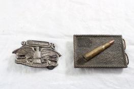 1976 & 1980 Belt Buckles Ithaca Gun, Brass Bullet