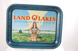 1950's Land O Lakes Metal Butter Promo Tray