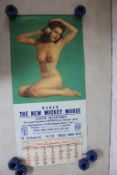 Mickey Mouse Liquor Dept 1964 Pinup Calendar