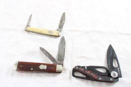 3 Old Pocket Knives Cattaraugus, Boker, Snap On