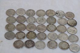 28 Roosevelt Silver Dimes & 6 copper-nickel