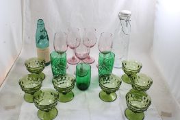 Pop Bottles w/Marble, Wine Glasses & More