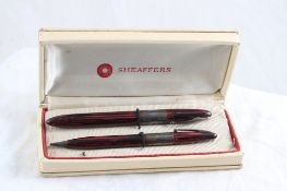 Sheaffer's Red Pen Pencil Set White Dot Lifetime