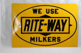 We Use Rite-Way Milkers Metal Sign SCIOTO Sign Co.
