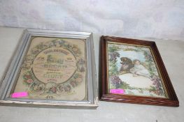 2 Framed Antique Prints 10 Commandments Plus